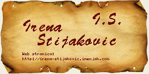 Irena Stijaković vizit kartica